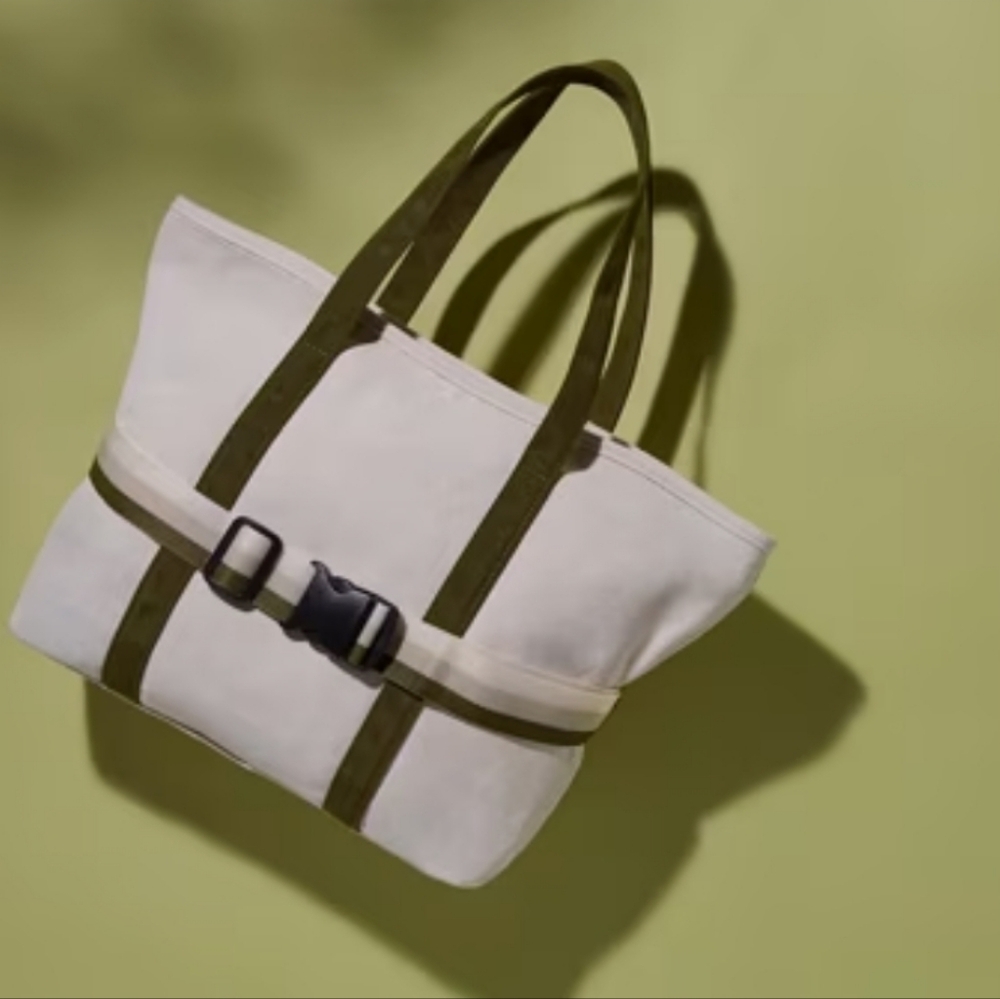 NEW DSW Canvas Tote Bag With Travel Strap